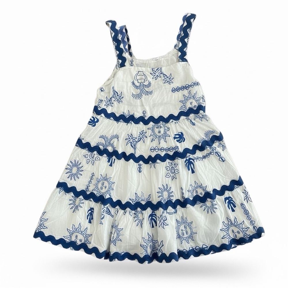 HEYCHIC Blue & White Mediterranean Sun Print Mini Dress – AUS 12 / US 8 – NWT - Picture 2 of 5